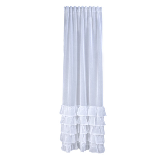 Firana z taśmą z falbanami COZY CHIC 140x270 biały